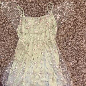 Floral Green Kids Dress